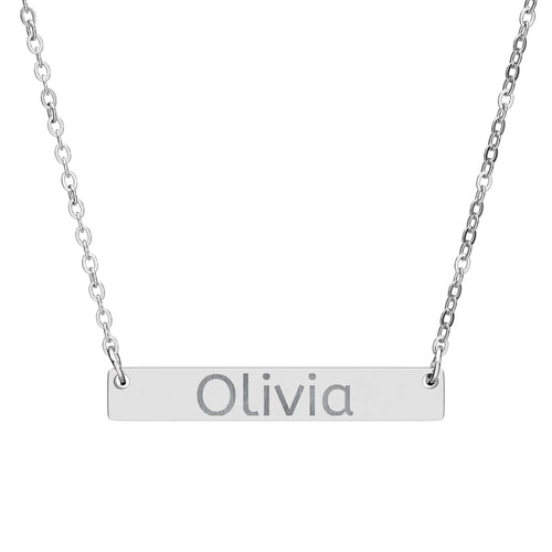 Personalized Engraved Name Bar Necklace