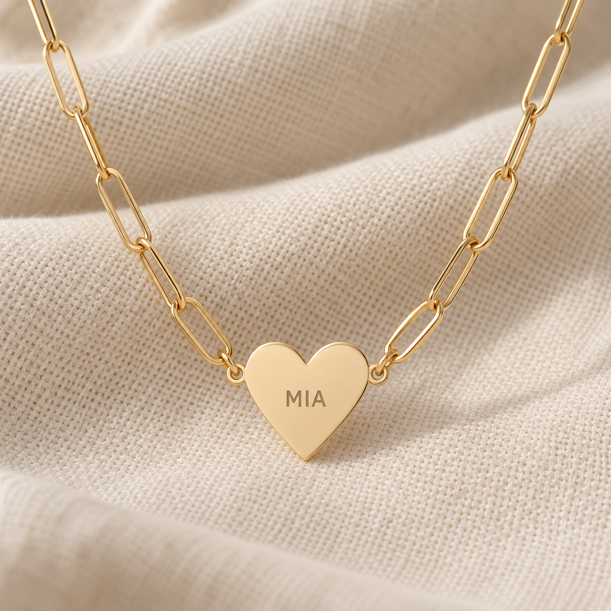 Personalized Paperclip Heart Necklace