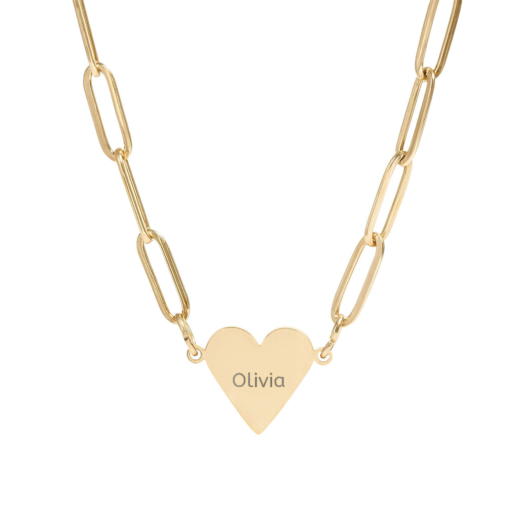 Personalized Paperclip Heart Necklace