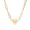 Personalized Paperclip Heart Necklace – Custom Engraved Name Jewelry