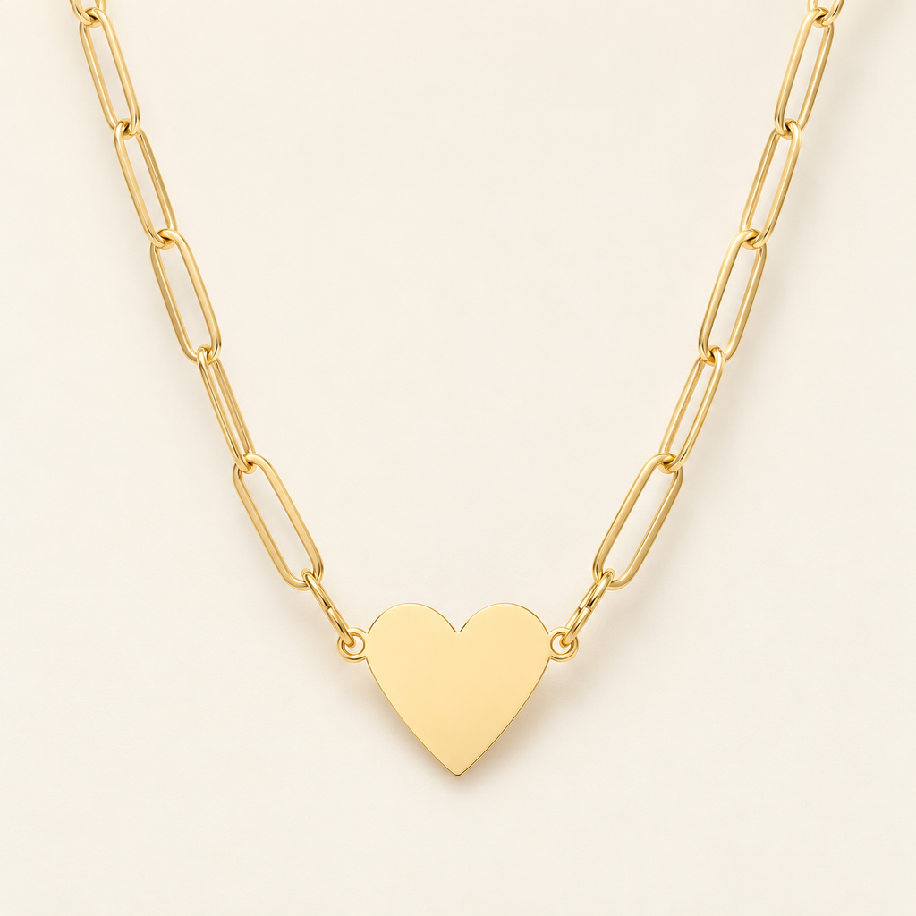 Personalized Paperclip Heart Necklace
